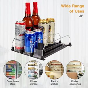 Drink Organizer for Fridge | Refrigerator Bottle Can Organizer, Self-Pushing Soda Can Dispenser Holds Up to 12 Cans, Beverage Storage for Pantry/Vending Machine