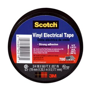 Scotch Vinyl Electrical Tape, Black, 3/4-in by 66-ft, 1-Roll