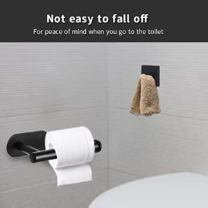 Self-Adhesive Paper Towel Holder - Punch-Free Paper Towel Rack - Stainless Steel Paper Towels Rolls with 4PCS Hooks Under Cabinet Wall Mount Paper Towel Bar for Kitchen, Pantry, Sink, Bathroom, Room