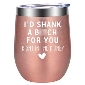 leado best friend, friendship gifts for women – sisters gifts from sister, best friend birthday gifts for women friends – funny galentines, valentines day gifts for friends, her, mom wine tumbler