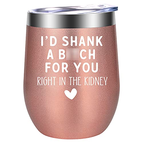 LEADO Best Friend, Friendship Gifts for Women - Sisters Gifts from Sister, Best Friend Birthday Gifts for Women Friends - Funny Galentines, Valentines Day Gifts for Friends, Her, Mom Wine Tumbler