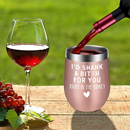 LEADO Best Friend, Friendship Gifts for Women - Sisters Gifts from Sister, Best Friend Birthday Gifts for Women Friends - Funny Galentines, Valentines Day Gifts for Friends, Her, Mom Wine Tumbler