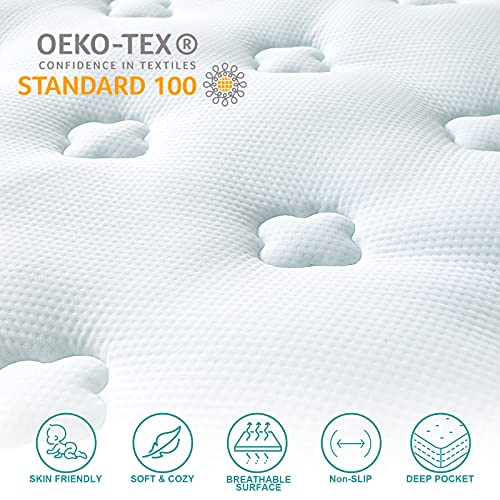 Hansleep Memory Foam Mattress Topper Queen Size, Mattress Pad Queen Size with Deep Pocket, Breathable Air Mattress Cover, 60x80 Inches