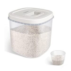 tbmax airtight food storage container -10 lbs / 5.3qt rice container with easy seal lid & measuring cup for flour, cereal, dry food storage and kitchen pantry organization