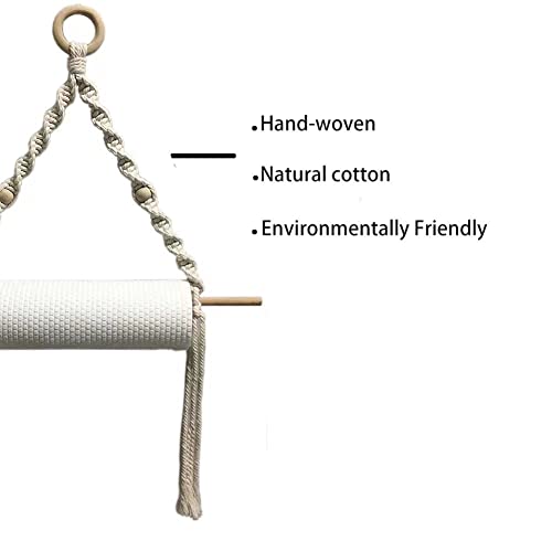 Boho Paper Towel Holder - Macrame Paper Towel Hanging for Kitchen Bathroom