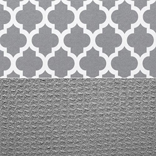 S&T INC. Absorbent, Reversible Microfiber Dish Drying Mat for Kitchen, 16 Inch x 18 Inch, White Trellis