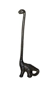 dinosaur cast iron paper towel holder – sturdy and functional – cute dinosaur bathroom decor – dino antique rustic décor home stand – toilet paper stand by sheff store