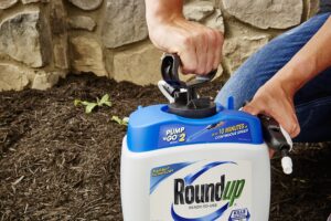 roundup ready-to-use weed & grass killer iii — with pump ‘n go 2 sprayer, use in & around vegetable gardens, tree rings, flower beds, patios & more, kills to the root, 1.33 gal.