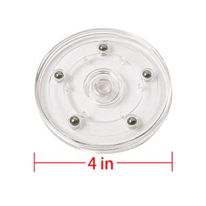 2 Pack 4" Lazy Susan Turntable Acrylic Ball Bearing Rotating Tray for Spice Rack Table Cake Kitchen Pantry Decorating TV Laptop Computer Monitor