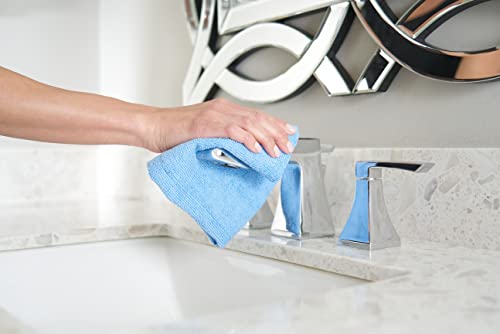 Quickie Microfiber Cleaning Cloth, 14 X 14 in., Blue, 24 Pack, Washable and Reusable, All-Purpose Towel/Wiper for Multi-Purpose Indoor/Outdoor Cleaning/Dusting/Polishing on Kitchen/Bathroom