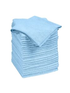quickie microfiber cleaning cloth, 14 x 14 in., blue, 24 pack, washable and reusable, all-purpose towel/wiper for multi-purpose indoor/outdoor cleaning/dusting/polishing on kitchen/bathroom