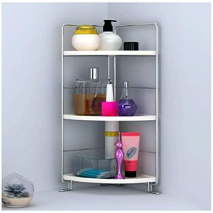 kaileyouxiangongsi 3-tier bathroom countertop organizer – vanity tray cosmetic & makeup storage- kitchen spice rack standing shelf – corner storage shelf , silver