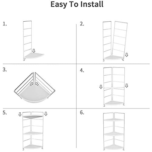 kaileyouxiangongsi 3-Tier Bathroom Countertop Organizer - Vanity Tray Cosmetic & Makeup Storage- Kitchen Spice Rack Standing Shelf - Corner Storage Shelf , Silver