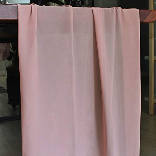 Socomi 10ft Dusty Rose Chiffon Table Runner 29x120 Inches Wedding Runner Sheer Bridal Shower Decorations