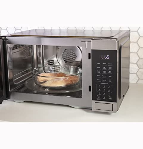 GE 3-in-1 Countertop Microwave Oven | Complete With Air Fryer, Broiler & Convection Mode | 1.0 Cubic Feet Capacity, 1,050 Watts | Kitchen Essentials for the Countertop or Dorm Room | Stainless Steel