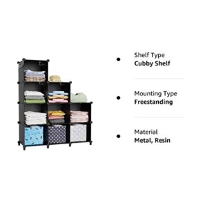 HOMIDEC Closet Organizer, 9-Cube Closet Organizers and Storage, Portable Closet Storage Shelves,Closet Organizer Storage Shelves, Clothes Storage Organizer for Garment Racks, Closet, Wardrobe