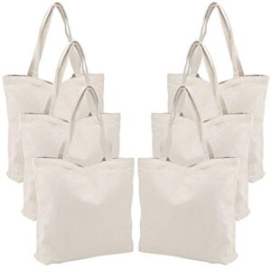 segarty 6 packs large canvas tote bags, 20x15 inch reusable grocery bags, heavy duty shopping bags with bottom gusset, natural white blank cloth shoulder bags perfect for diy crafting decorating