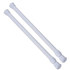 2pcs white tension rod spring curtain rods 16 to 28 inch expandable curtain rod spring curtain rod spring rods tensions rod tension curtain rods spring tenstions curtain rod