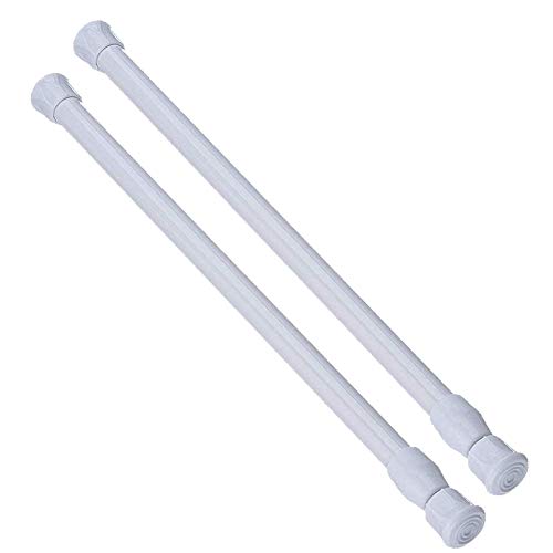 2PCS White Tension Rod Spring Curtain Rods 16 to 28 Inch Expandable Curtain Rod Spring Curtain Rod Spring Rods Tensions Rod Tension Curtain Rods spring tenstions curtain rod