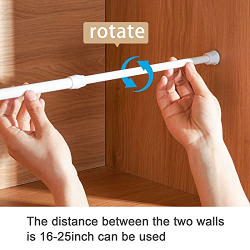 2PCS White Tension Rod Spring Curtain Rods 16 to 28 Inch Expandable Curtain Rod Spring Curtain Rod Spring Rods Tensions Rod Tension Curtain Rods spring tenstions curtain rod