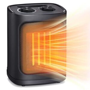 cowsar portable space heater 1500w with thermostat, electric space heater,3 modes, safe and quiet , office room desk indoor use