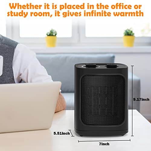 COWSAR Portable Space Heater 1500W with Thermostat, Electric Space Heater,3 Modes, Safe and Quiet , Office Room Desk Indoor Use