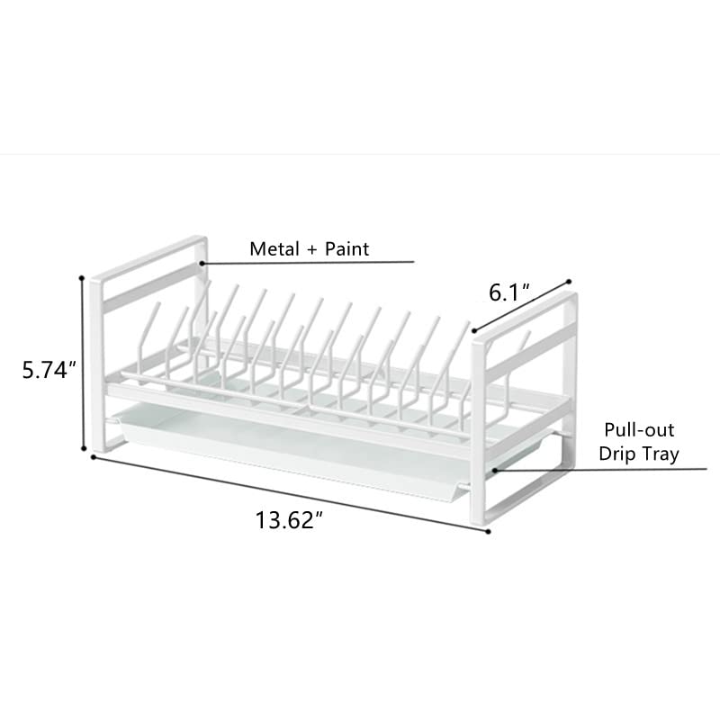 2 Plate Holders, Non-Slip Metal Cabinet Dish Rack Organizer for Kitchen, Countertop, Cupboard, Drawer, RV