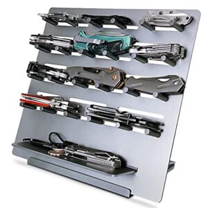 pocket knife storage rack knife display holder for desktop multitool tool organizer aluminum shelf