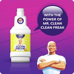 Swiffer Wetjet Hardwood Mopping Cleaning Solution Refills All Purpose Cleaning Product with The Power Mr. Clean 2Count 1.25 L Each, Lemon, 84.4 Fl Oz (Packaging May Vary)