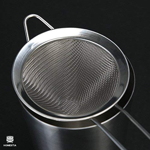 Fine Mesh Sieve Strainer Stainless Steel Cocktail Strainer Food Strainers Tea Strainer Coffee Strainer with Long Handle for Double Straining Utensil 3.3 inch by Homestia