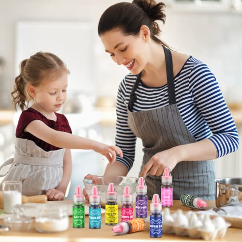 Food Coloring for Baking - 26 Vibrant Cake Food Coloring Liquid Set for Dessert Decorating, Food Grade Food Dye for Icing,Fondant,Cookies,Easter Egg,Making DIY Supplies Kit- 0.25 Fl. oz (6 ml)/Bottles