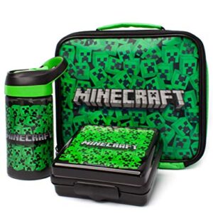 Minecraft Lunch Bag Set Creeper (Lunch Box, Water Bottle, Snack Pot)