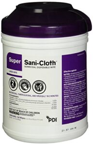 pdi-q55172 professional disposables surface disinfectant super sani-cloth wipes, 160 count – purple