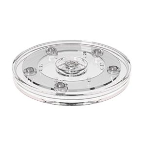 troops bbq 4” lazy susan turntable organizer for table, kitchen countertop, pantry, cabinet, spices, makeup, tv, rotating swivel base clear acrylic plates, 20-lb load capacity, 1-pack