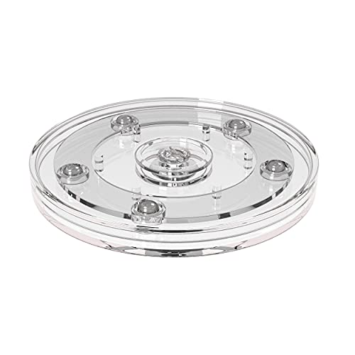 TROOPS BBQ 4” Lazy Susan Turntable Organizer for Table, Kitchen Countertop, Pantry, Cabinet, Spices, Makeup, TV, Rotating Swivel Base Clear Acrylic Plates, 20-lb Load Capacity, 1-Pack