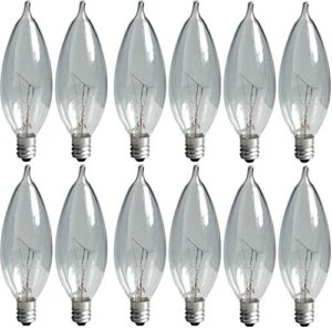 ge decorative light bulbs, 40 watt, clear finish, candelabra base (12 pack)