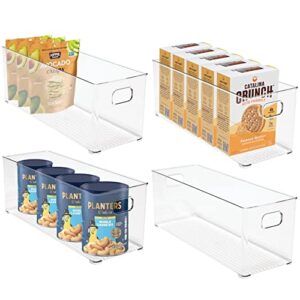 clear plastic storage bins, stackable pantry organization and storage containers clear organizing bins, cabinet & pantry organizer bins for organizing bathroom, kitchen, fridge, freezer organizer bins