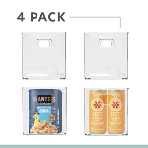 Clear Plastic Storage Bins, Stackable Pantry Organization and Storage Containers Clear Organizing Bins, Cabinet & Pantry Organizer Bins for Organizing Bathroom, Kitchen, Fridge, Freezer Organizer Bins