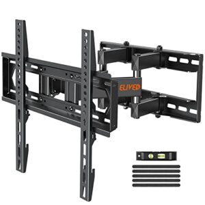 elived full motion tv mount tv wall mount swivel and tilt for most 26-55 inch tvs, wall mount tv bracket with dual articulating arms, max vesa 400×400, 88 lbs. loading, 16″ studs