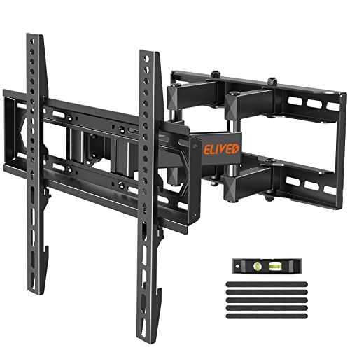 ELIVED Full Motion TV Mount TV Wall Mount Swivel and Tilt for Most 26-55 Inch TVs, Wall Mount TV Bracket with Dual Articulating Arms, Max VESA 400x400, 88 lbs. Loading, 16" Studs