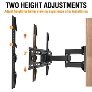 ELIVED Full Motion TV Mount TV Wall Mount Swivel and Tilt for Most 26-55 Inch TVs, Wall Mount TV Bracket with Dual Articulating Arms, Max VESA 400x400, 88 lbs. Loading, 16" Studs