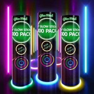 300 ultra bright glow sticks bracelets and necklaces – halloween glow in the dark party supplies decorations – bulk 8″ glowsticks party favors pack