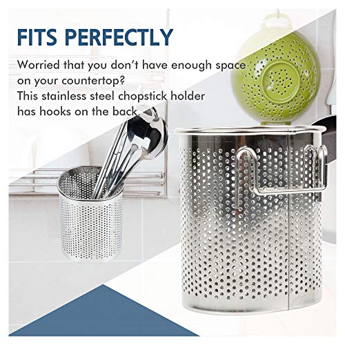 Utensil Drying Rack Chopstick Holder - Stainless Steel Silverware, Cutlery, Dish Drainer Basket for Dishwasher