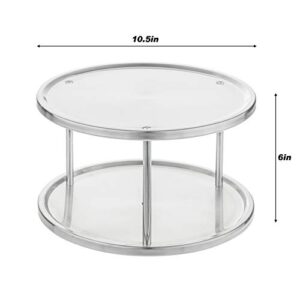 Simpli-Magic Lazy Susan, 2-Tier, Brushed Stainless Steel