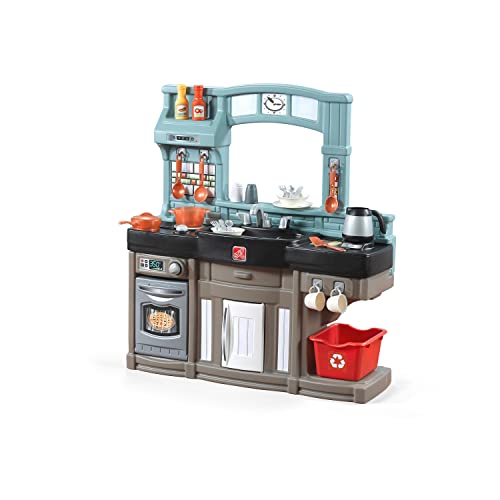 Step2 Best Chefs Kitchen Set for Kids – Includes 25 Toy Kitchen Accessories, Interactive Features for Realistic Pretend Play – Indoor/Outdoor Toddler Playset – Dimensions: 35.8” H x 34.4” W x 11.5” D