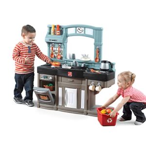 Step2 Best Chefs Kitchen Set for Kids – Includes 25 Toy Kitchen Accessories, Interactive Features for Realistic Pretend Play – Indoor/Outdoor Toddler Playset – Dimensions: 35.8” H x 34.4” W x 11.5” D