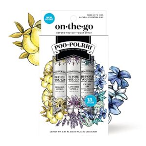 Poo-Pourri Before-You-Go Toilet Spray, On-The-Go Set 3 pack 10 mL, Travel Size (ST9430), Multicolor