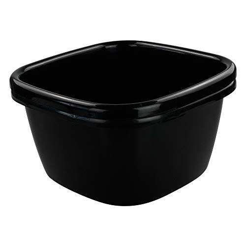 HOMMP 2-Pack 18 Quart Large Plastic Wash Basin Dishpan, Black