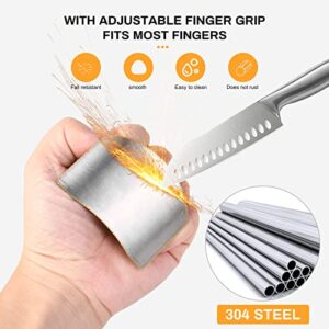 Niupiour Stainless Steel Finger Guards, 4 Packs of Finger Protectors when Cutting, Slicing, Dicing, Chopping Vegatables, Kitchen Tool Knife Shields Guards Avoid Hurting