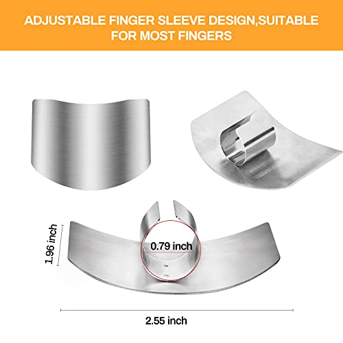 Niupiour Stainless Steel Finger Guards, 4 Packs of Finger Protectors when Cutting, Slicing, Dicing, Chopping Vegatables, Kitchen Tool Knife Shields Guards Avoid Hurting